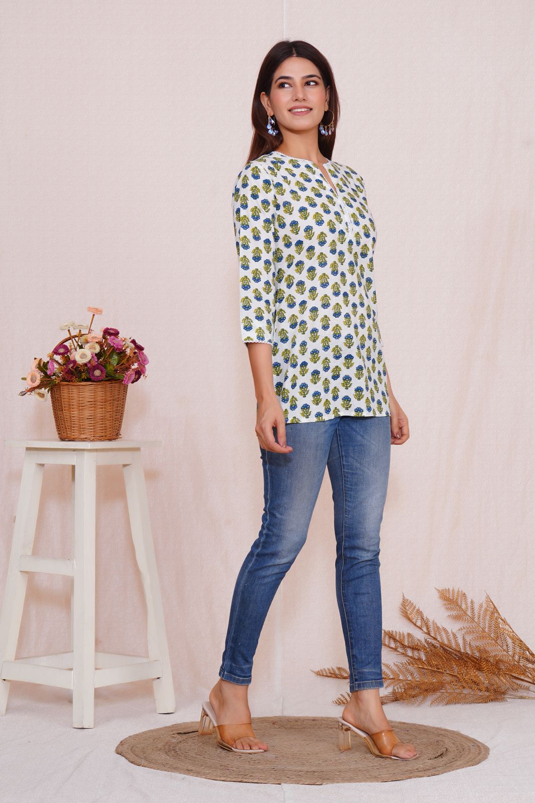 cotton printed top / dress