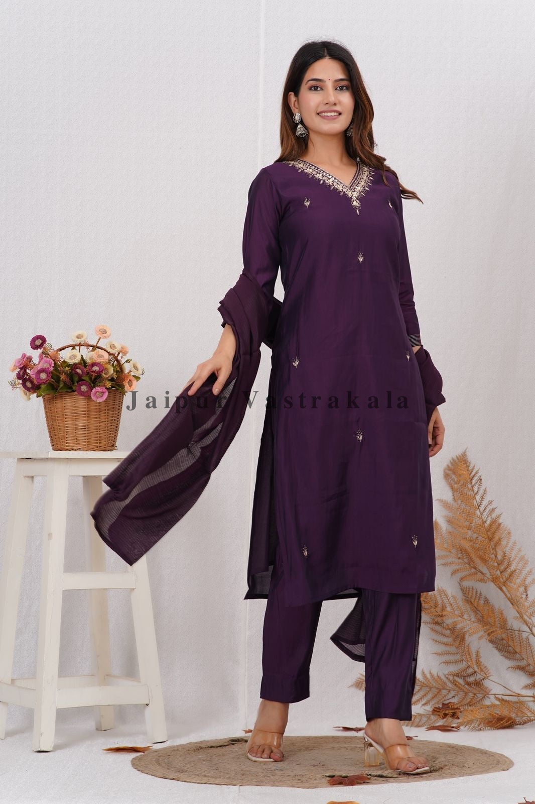 muslin silk suit