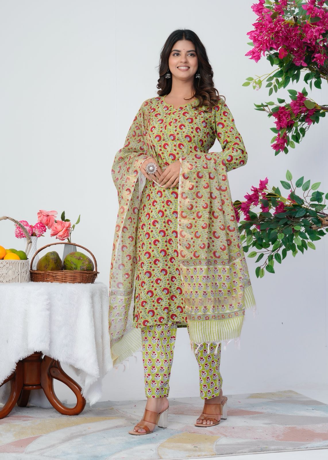 Verdant Petals Kota Dupatta Suit