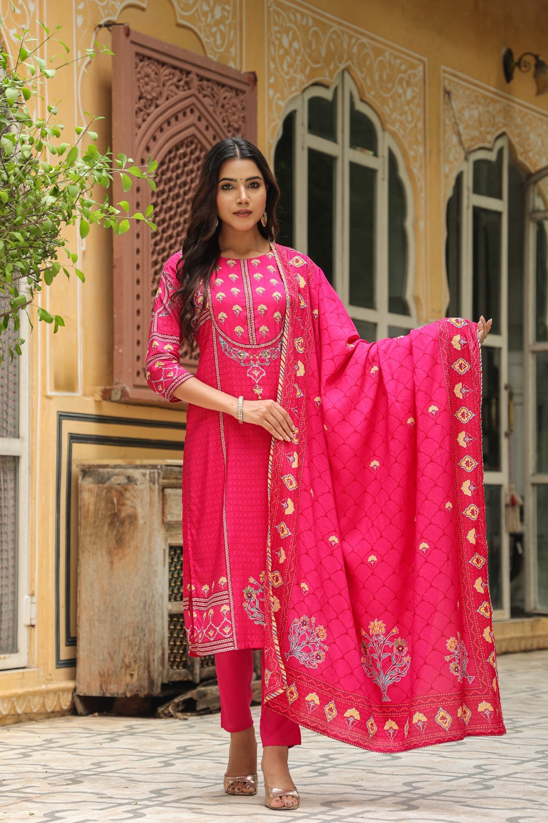 Pink Petal Dream Muslin Silk Suit