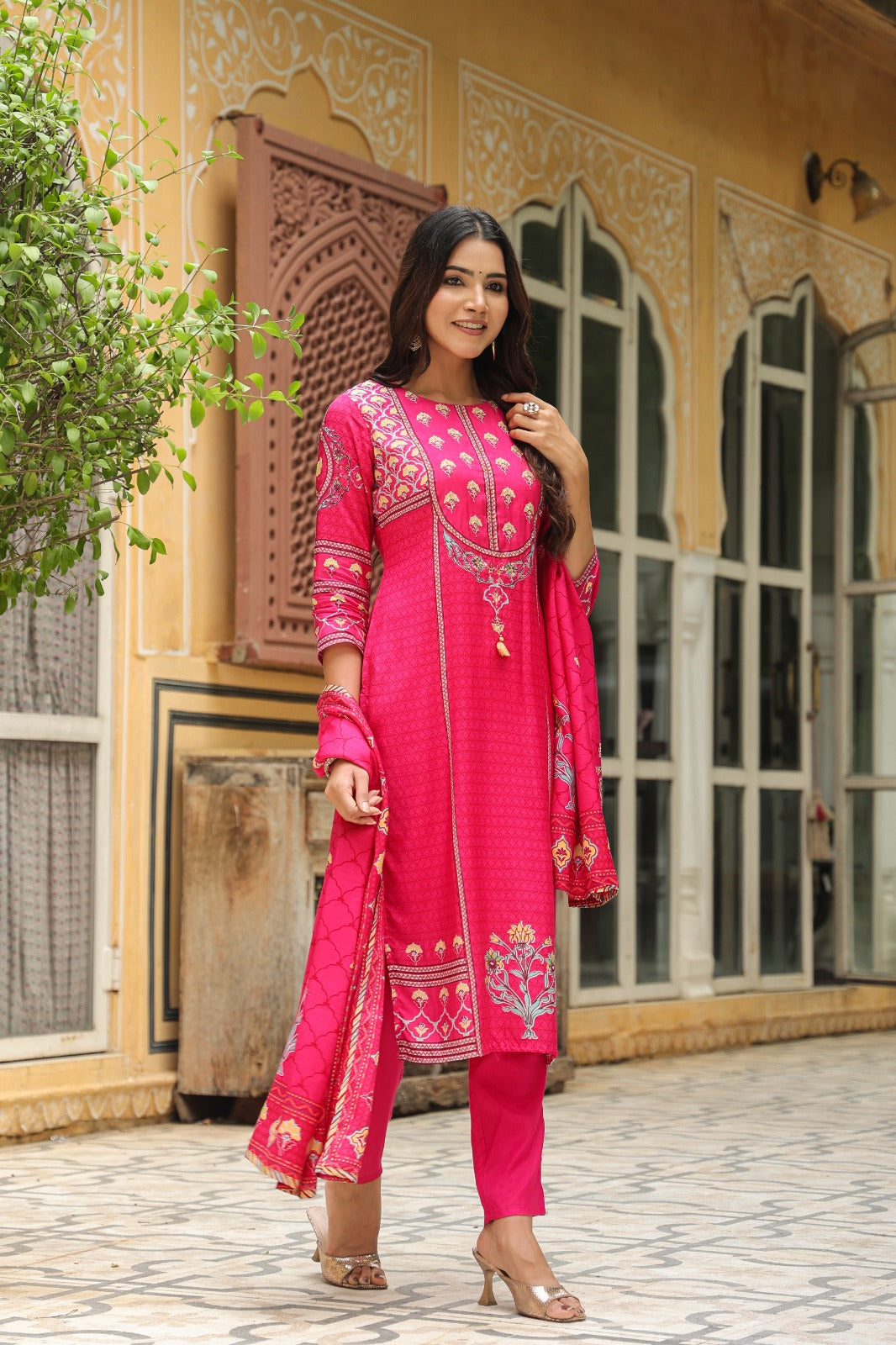 Pink Petal Dream Muslin Silk Suit