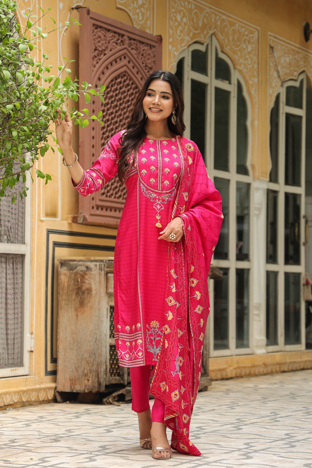 Pink Petal Dream Muslin Silk Suit