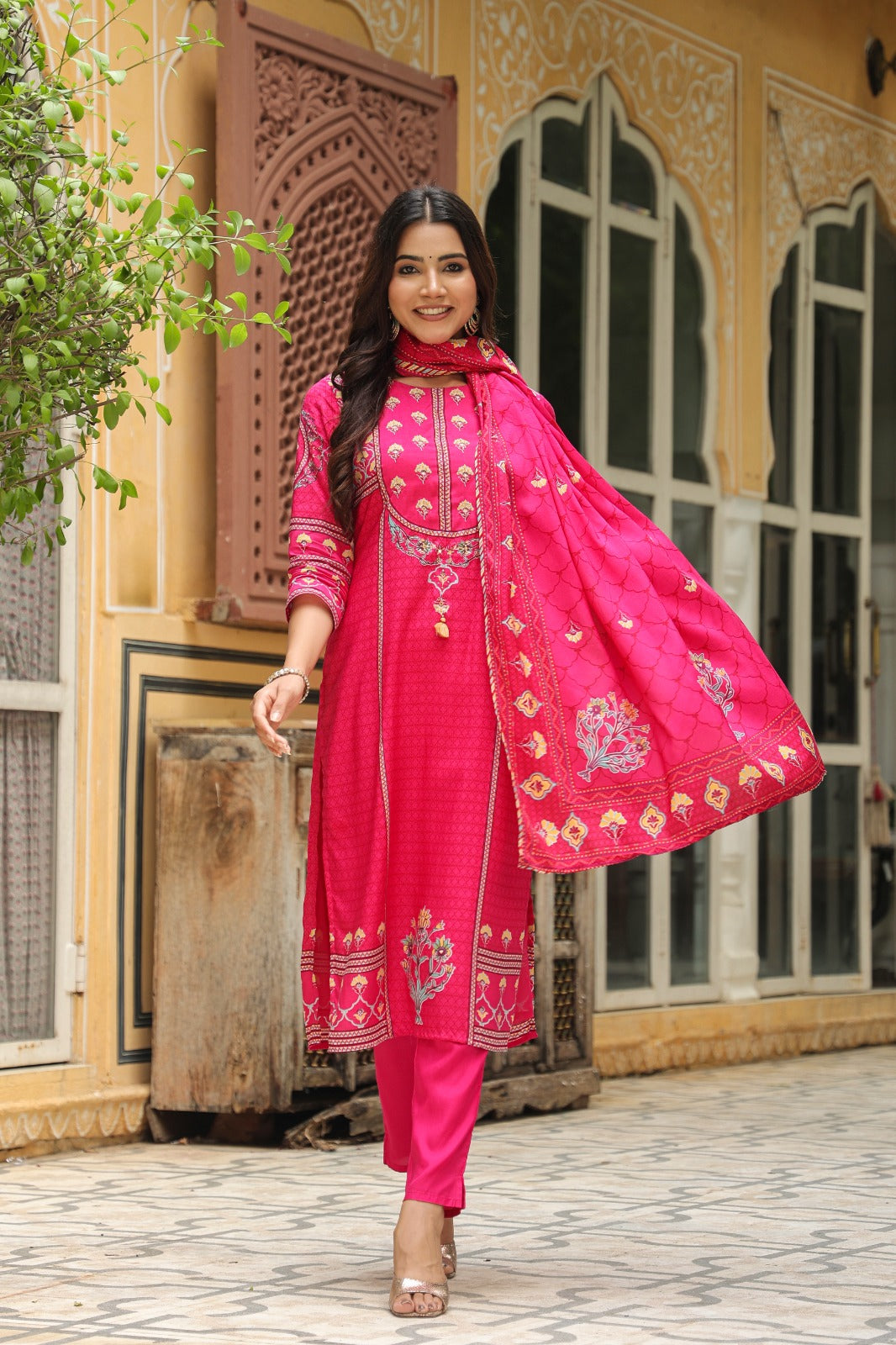 Pink Petal Dream Muslin Silk Suit