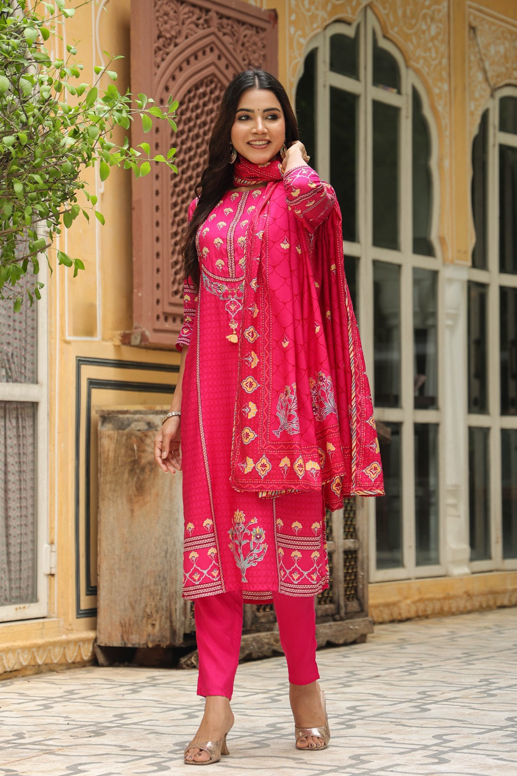Pink Petal Dream Muslin Silk Suit