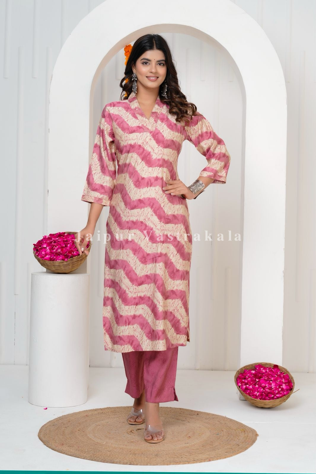 Pink Mirage Muslin Silk Suit