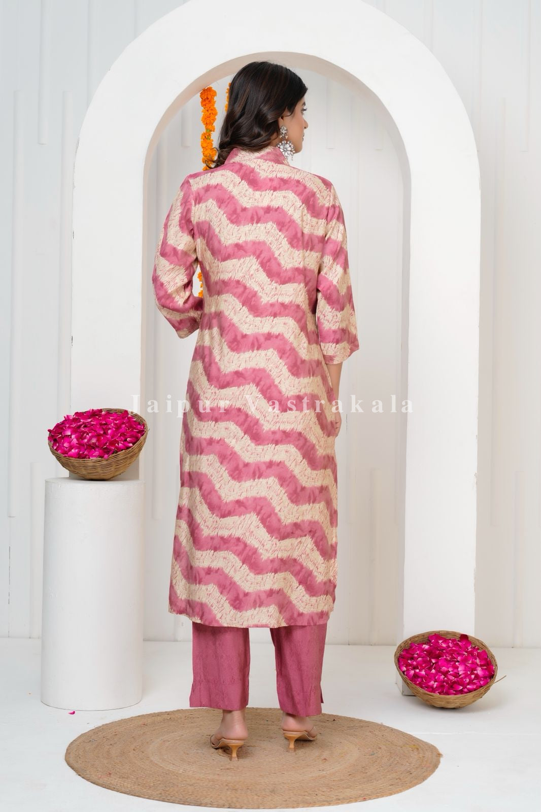 Pink Mirage Muslin Silk Suit