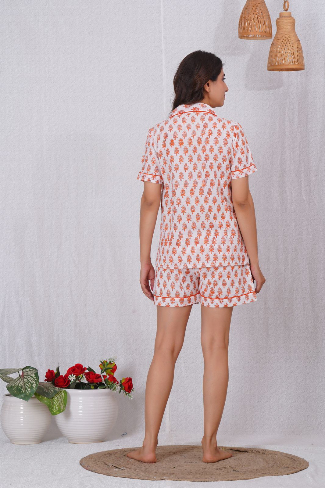 cotton printed night suit set