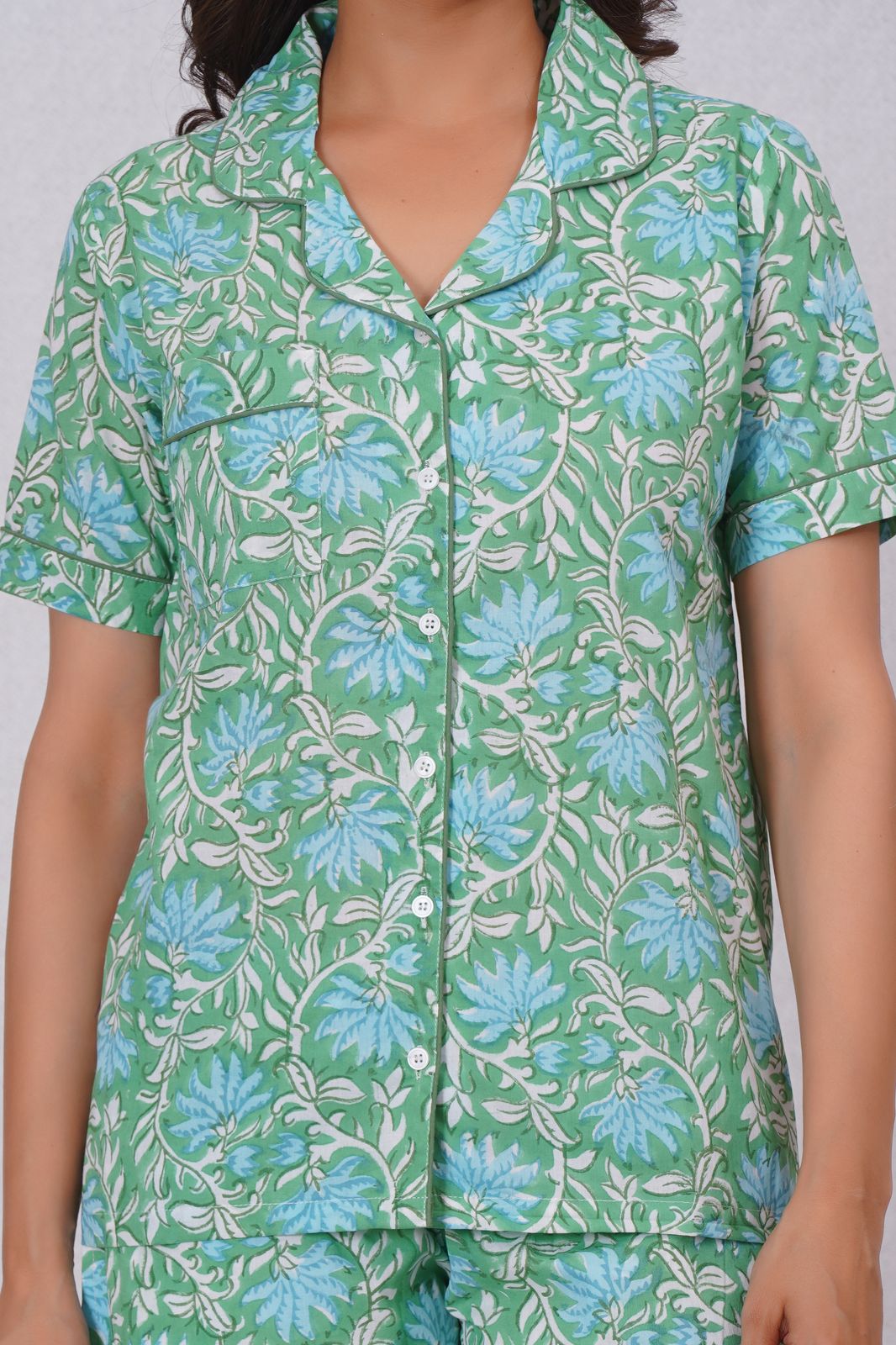 cotton printed night suit set