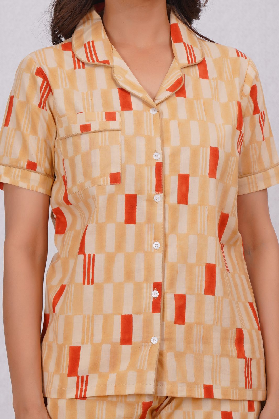 cotton printed night suit set