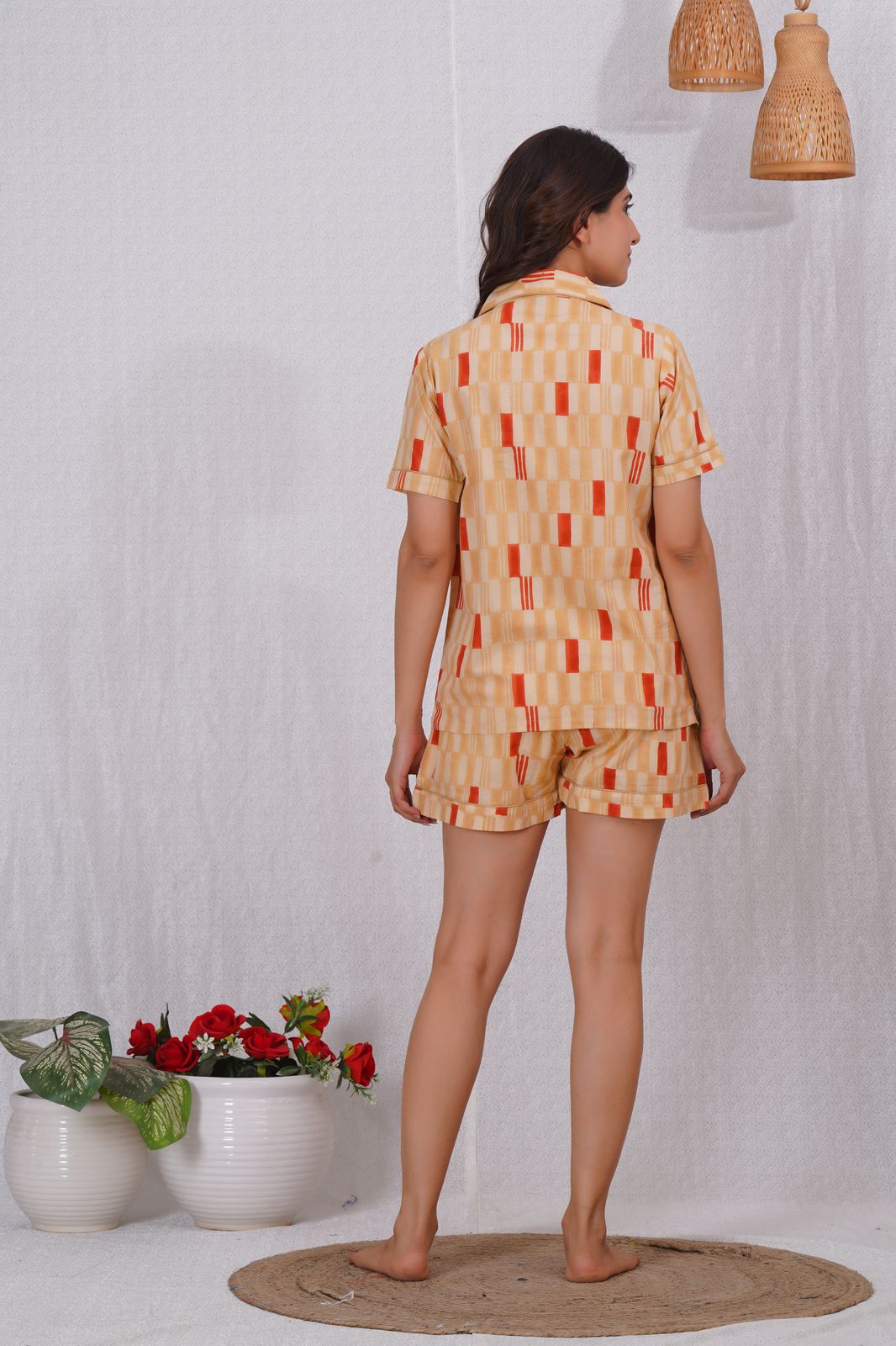 cotton printed night suit set