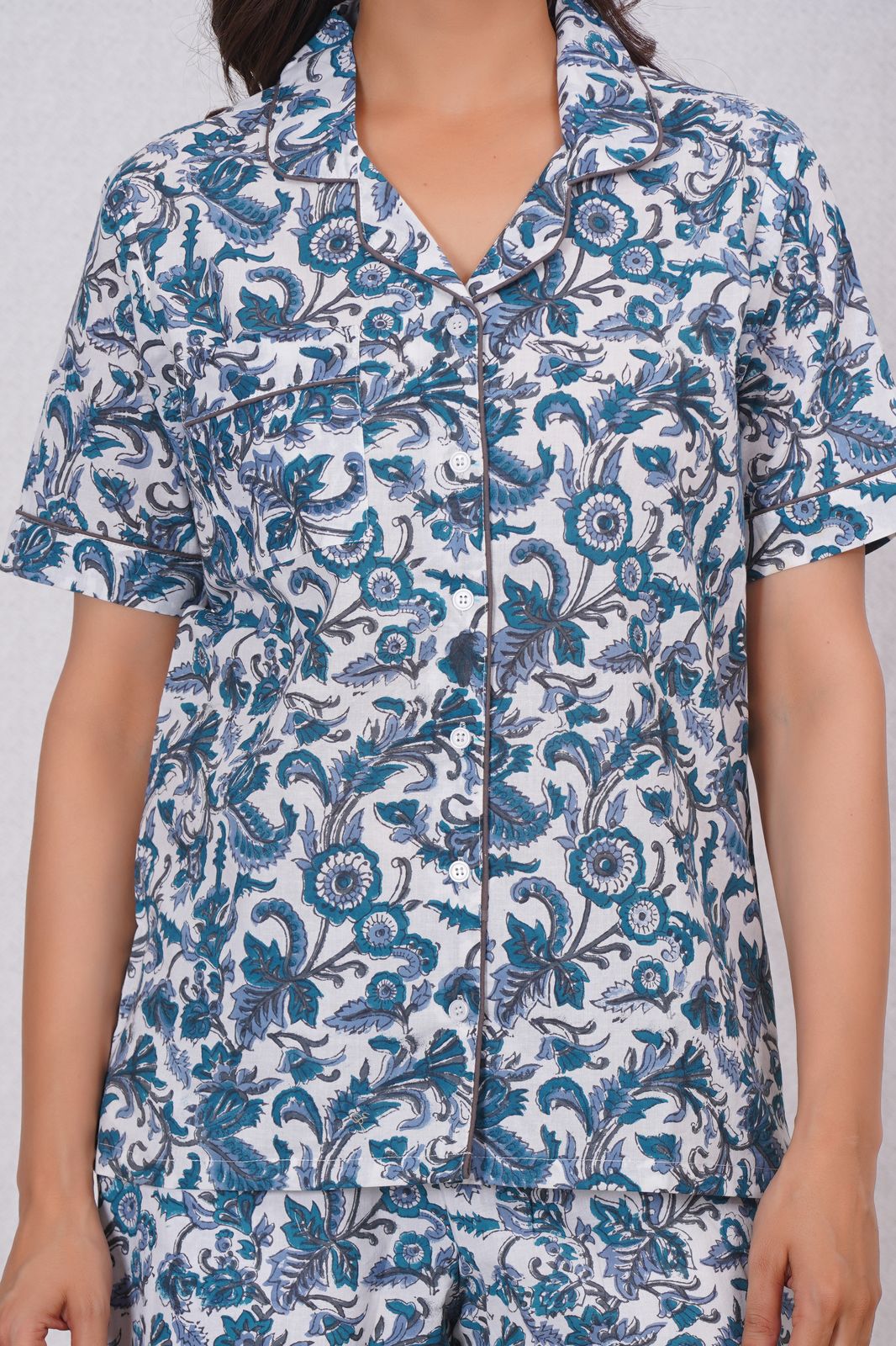 cotton printed night suit set
