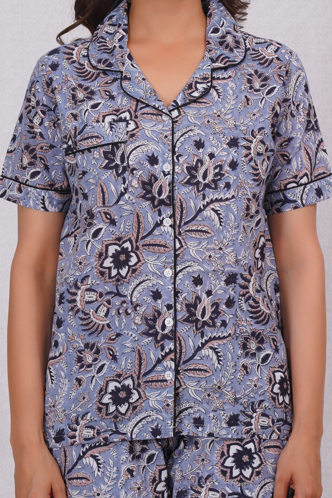 cotton printed night suit set