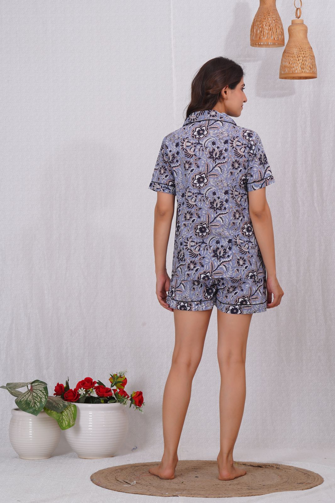 cotton printed night suit set