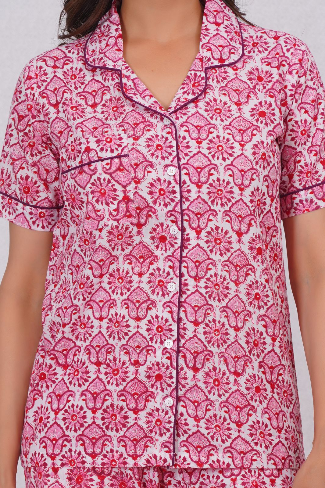 cotton printed night suit set