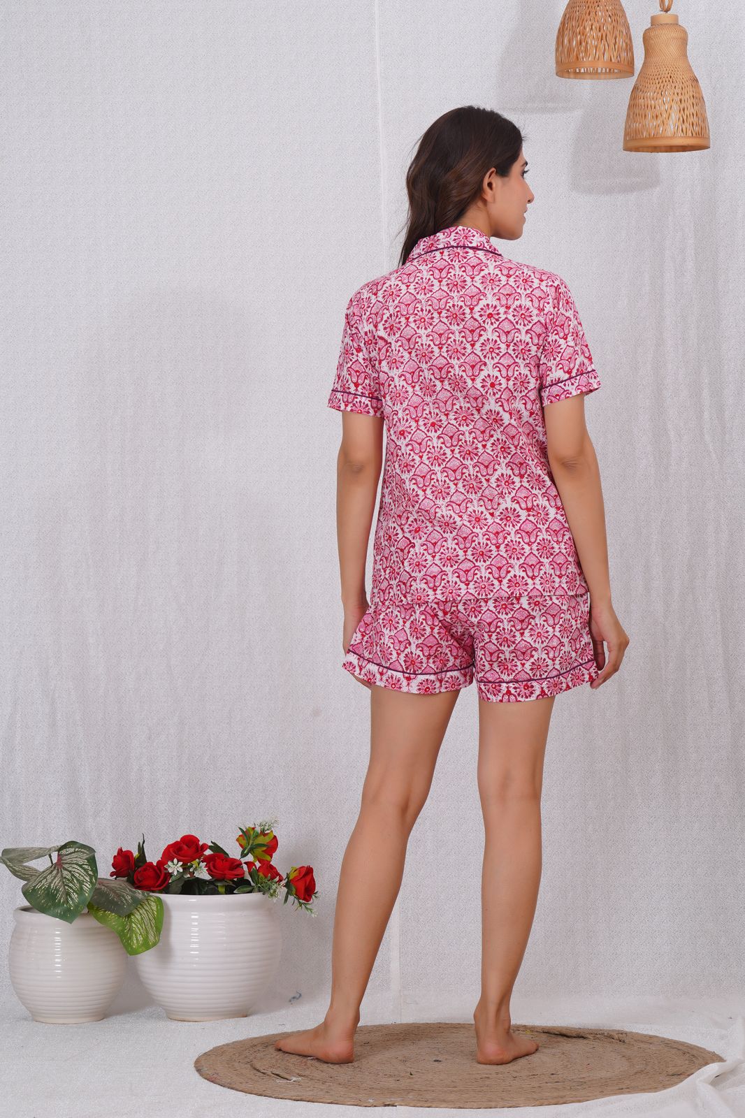 cotton printed night suit set