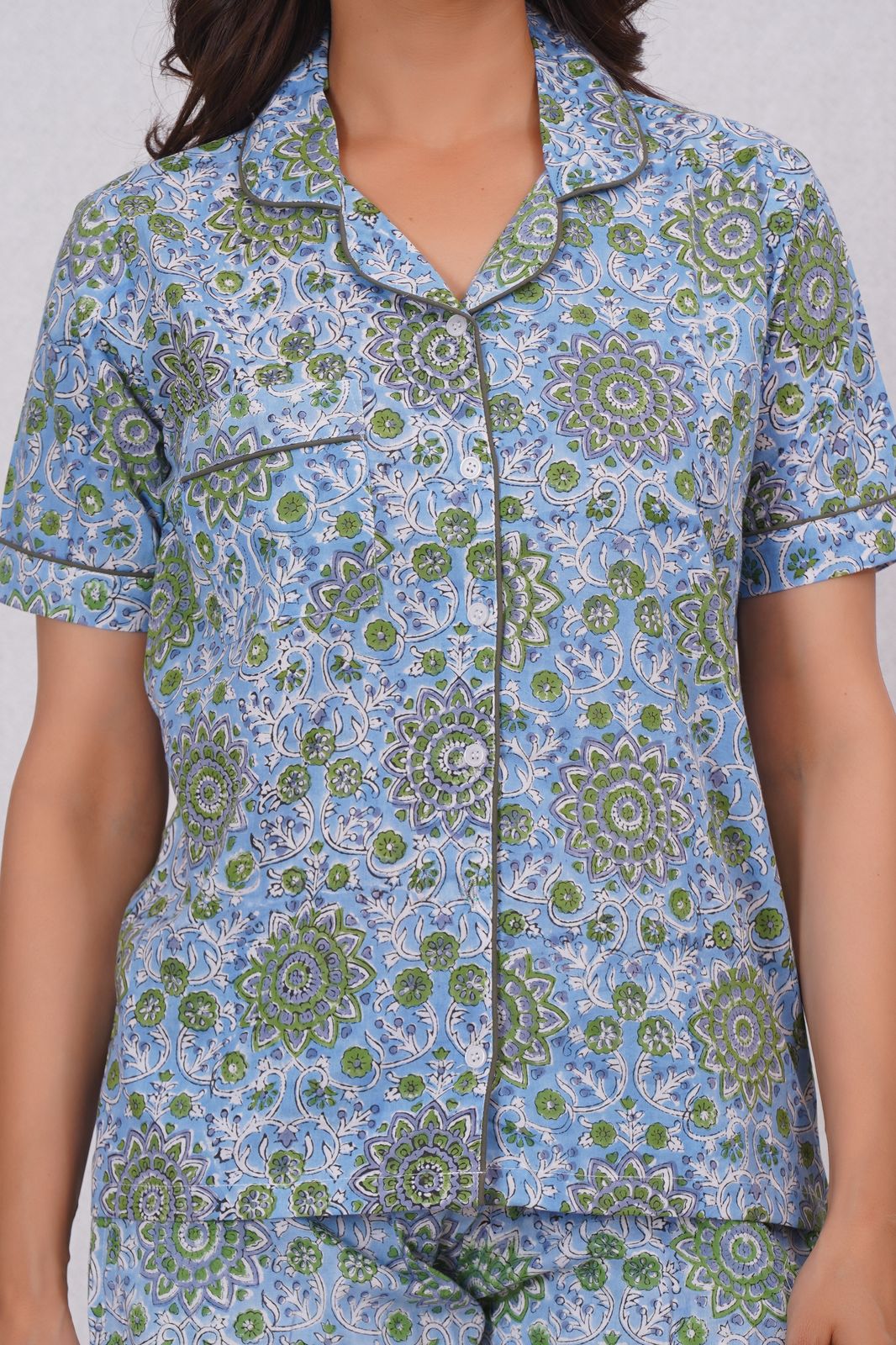 cotton printed night suit set
