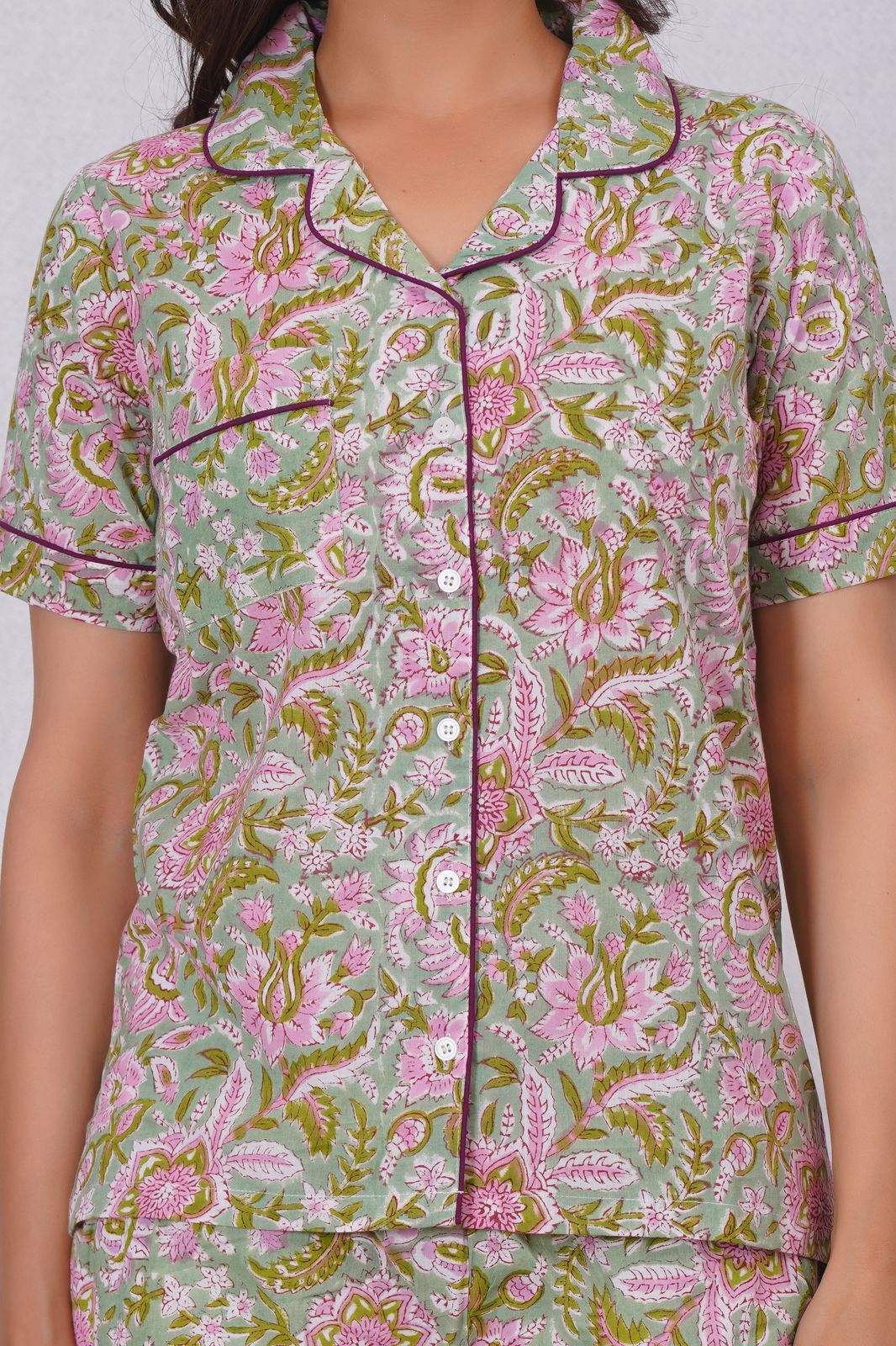 cotton printed night suit set