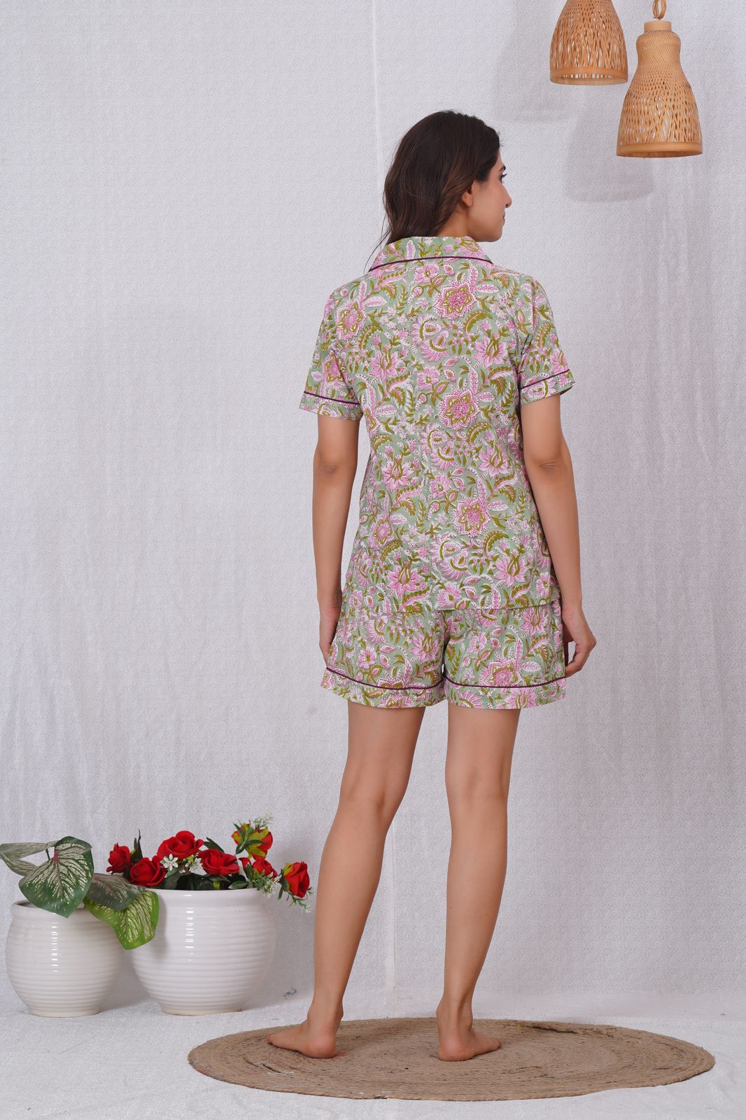 cotton printed night suit set