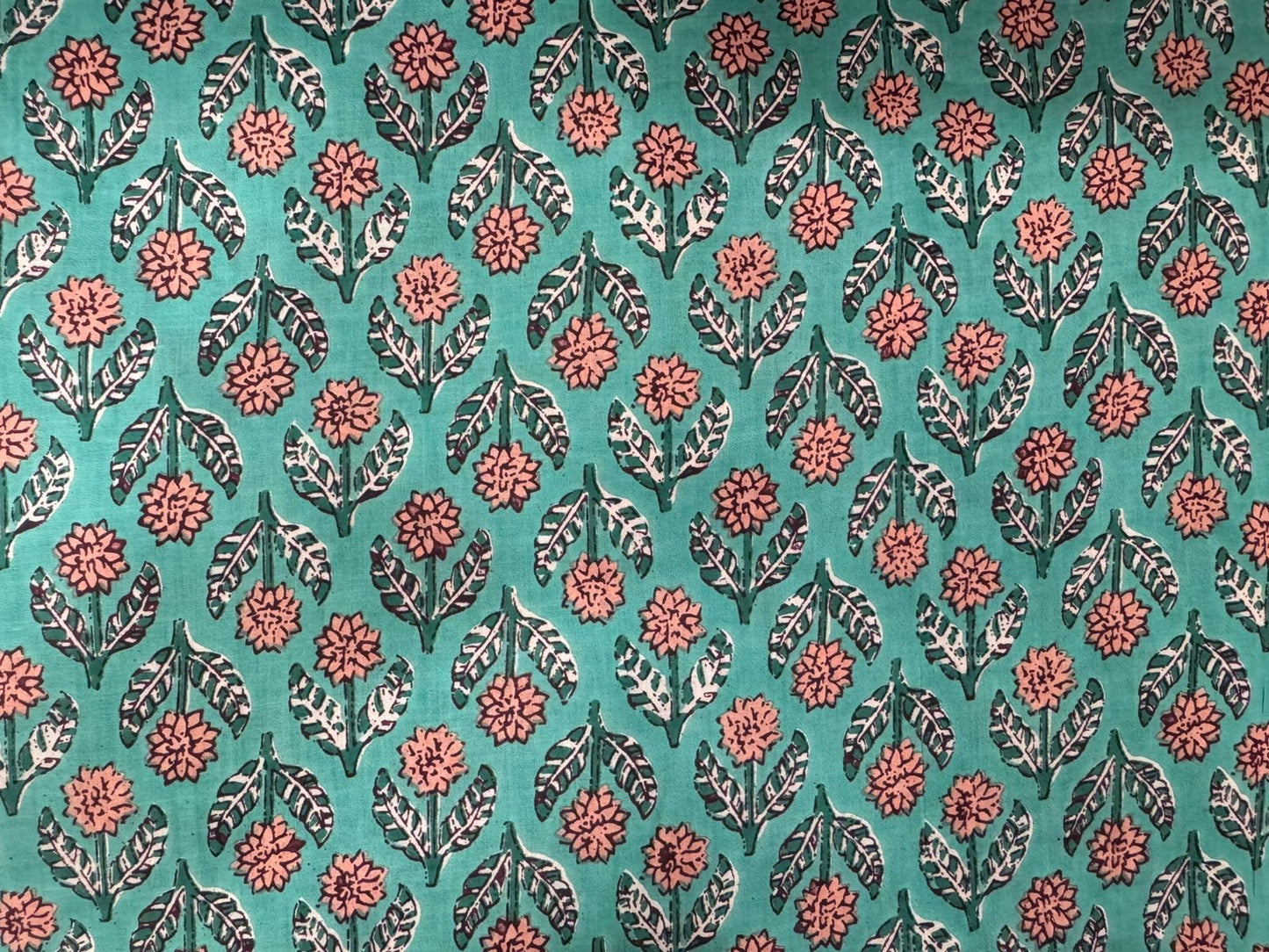 Cotton Printed Green Two Pc Fabric Set