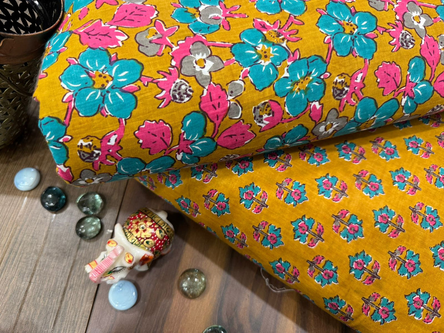 Cotton Printed Two Pc Fabric Set