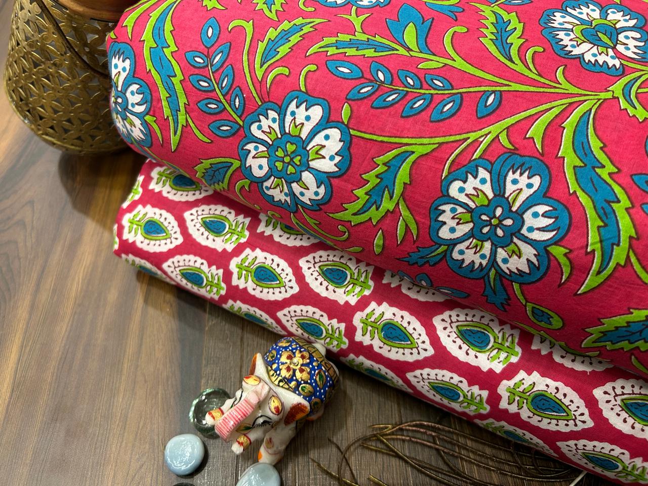 Cotton Printed Two Pc Fabric Set