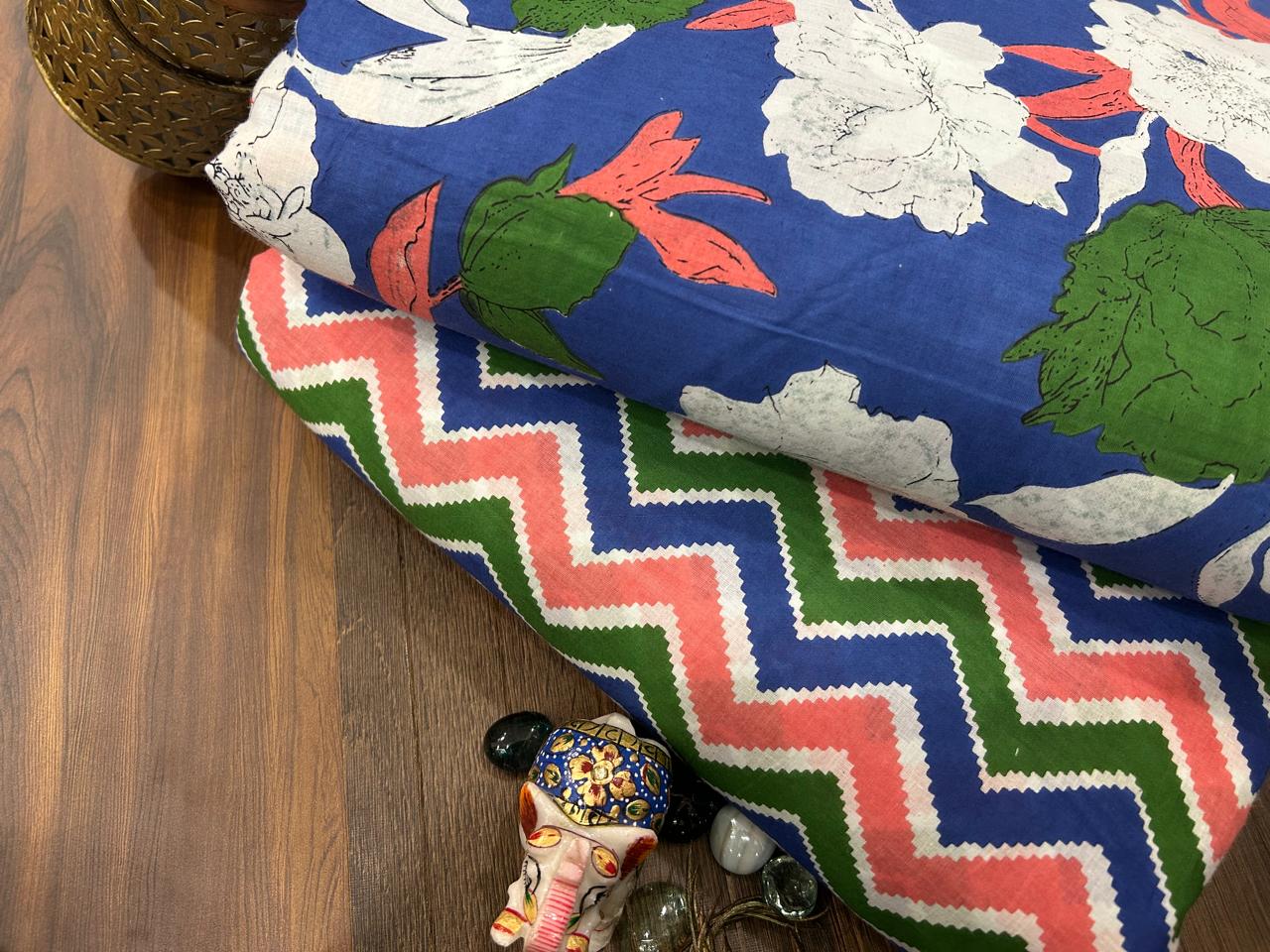 Cotton Printed Two Pc Fabric Set