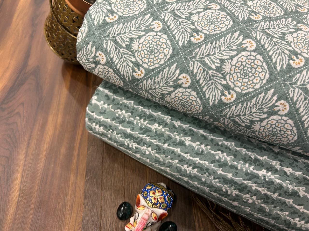 Cotton Printed Two Pc Fabric Set