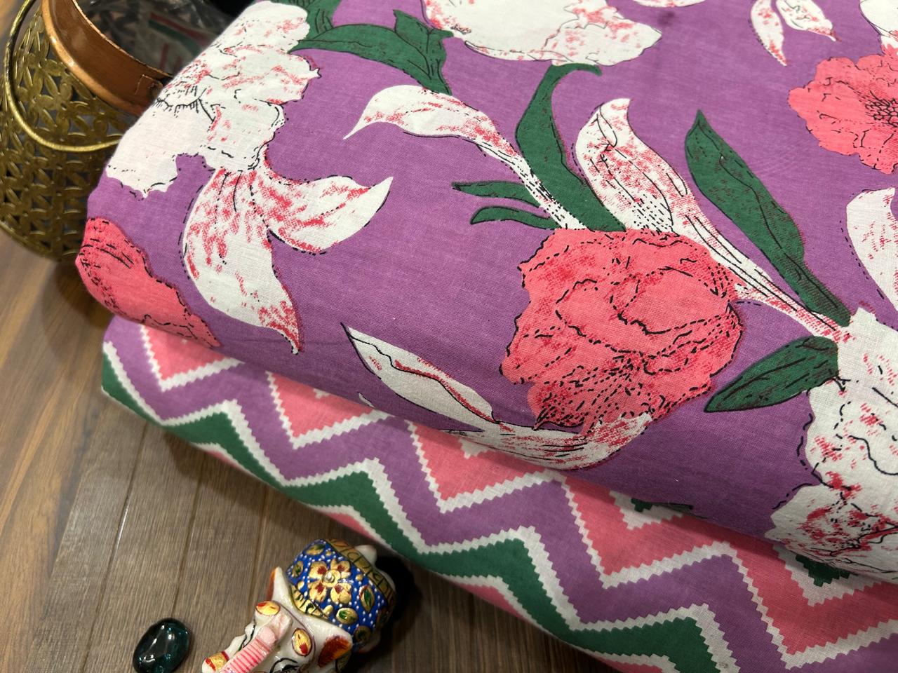 Cotton Printed Two Pc Fabric Set