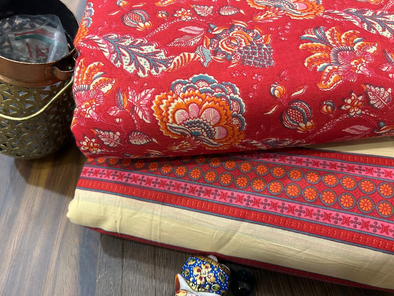 Cotton Printed Two Pc Fabric Set