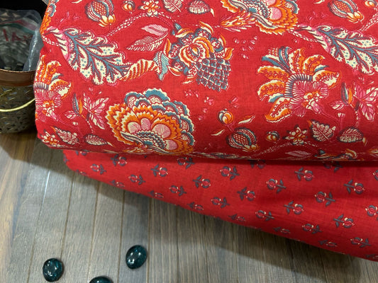Cotton Printed Two Pc Fabric Set