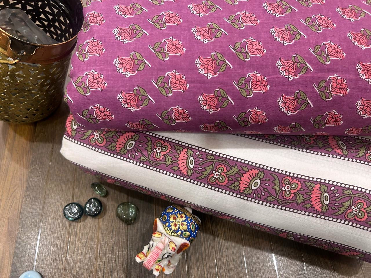 Cotton Printed Two Pc Fabric Set
