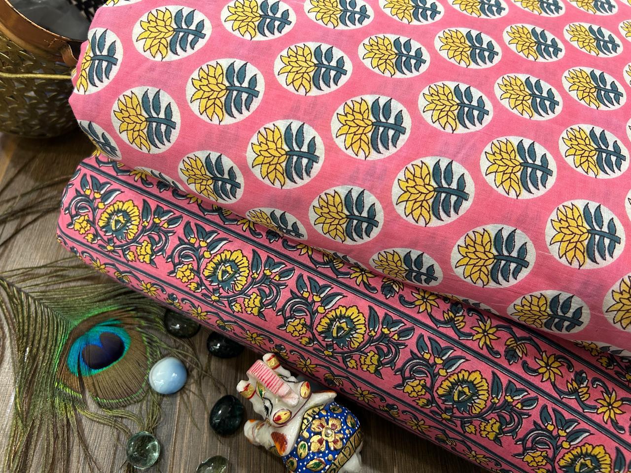 Cotton Printed Two Pc Fabric Set
