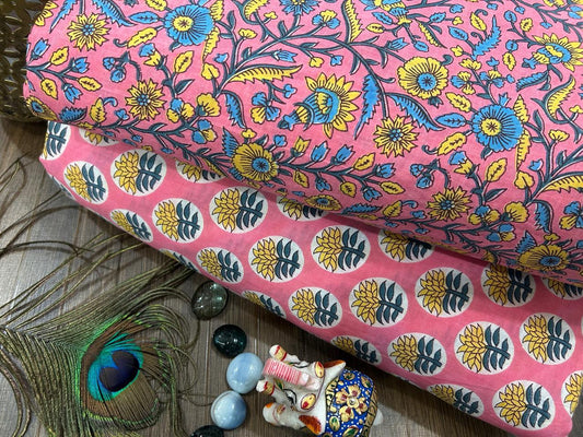 Cotton Printed Two Pc Fabric Set