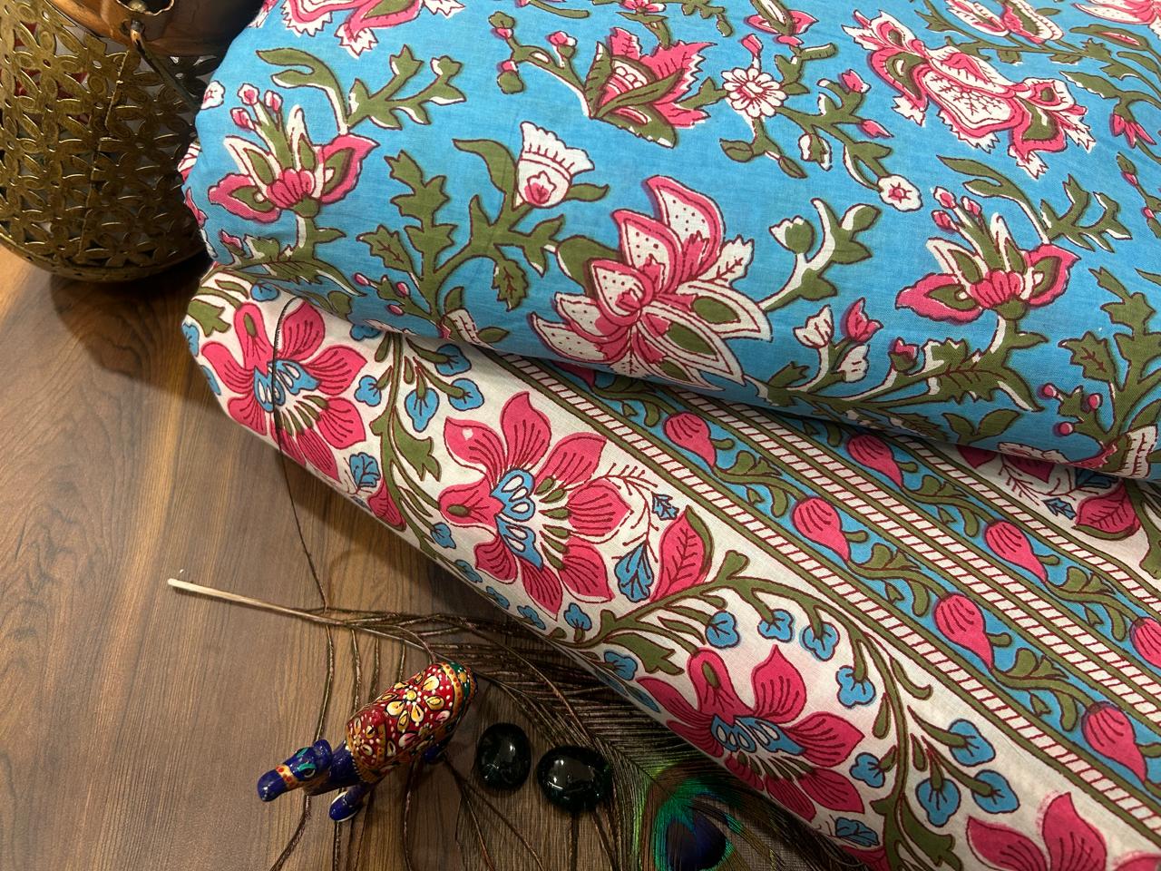 Cotton Printed Two Pc Fabric Set