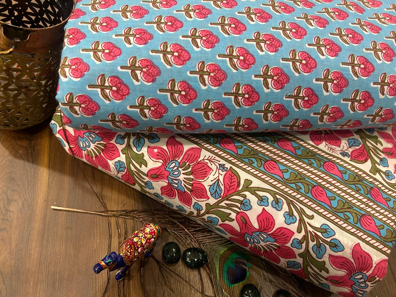 Cotton Printed Two Pc Fabric Set