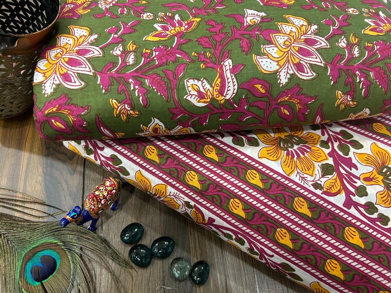 Cotton Printed Two Pc Fabric Set