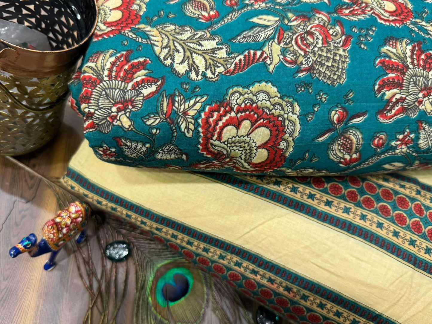 Cotton Printed Two Pc Fabric Set
