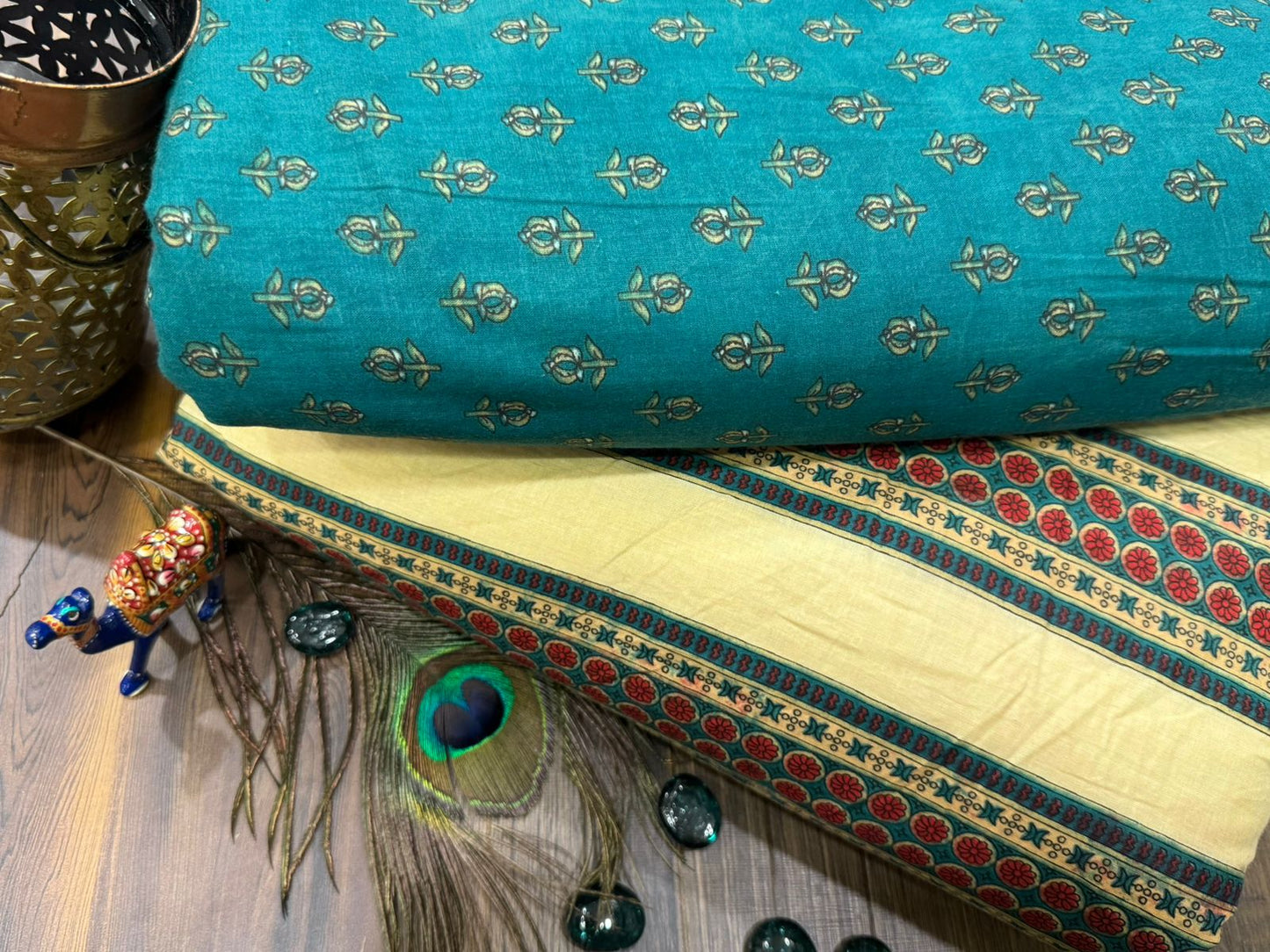 Cotton Printed Two Pc Fabric Set