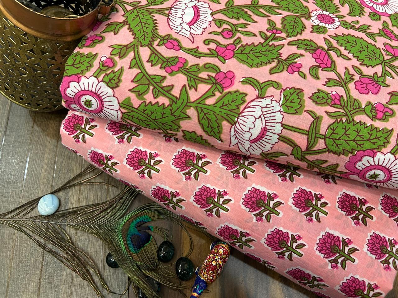 Cotton Printed Two Pc Fabric Set