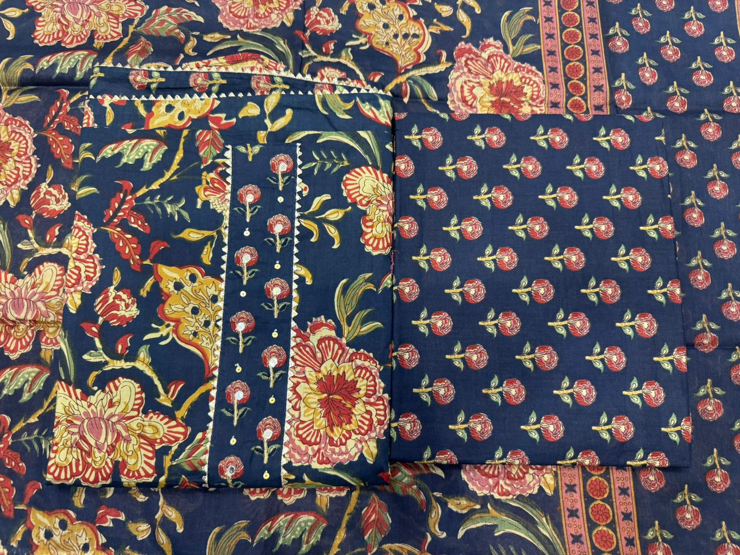 Cotton Embroidery Suit with Cotton Dupatta