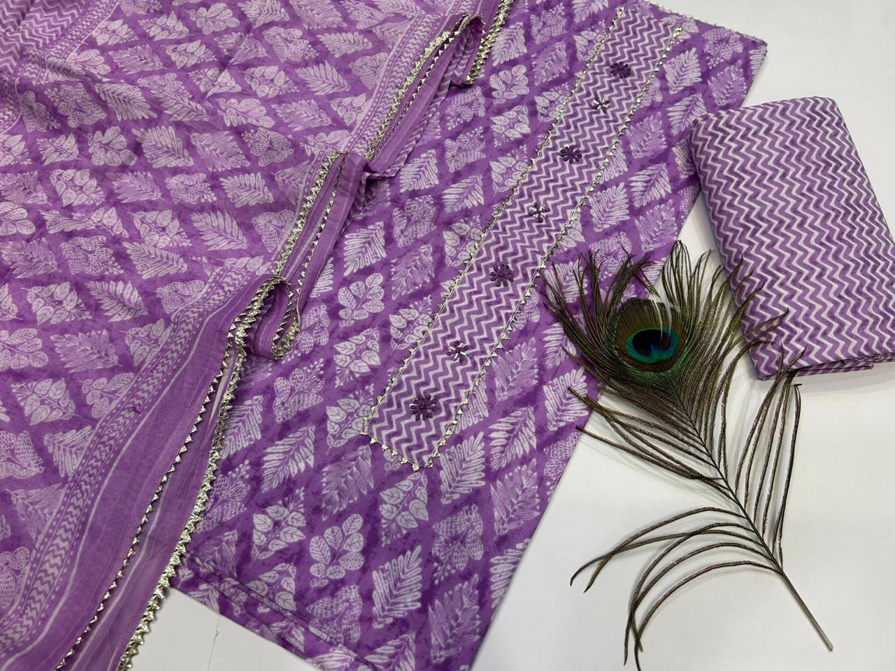 Cotton Embroidery Suit with Cotton Dupatta