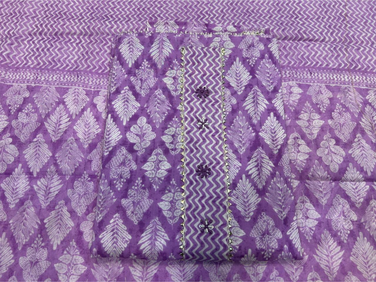 Cotton Embroidery Suit with Cotton Dupatta