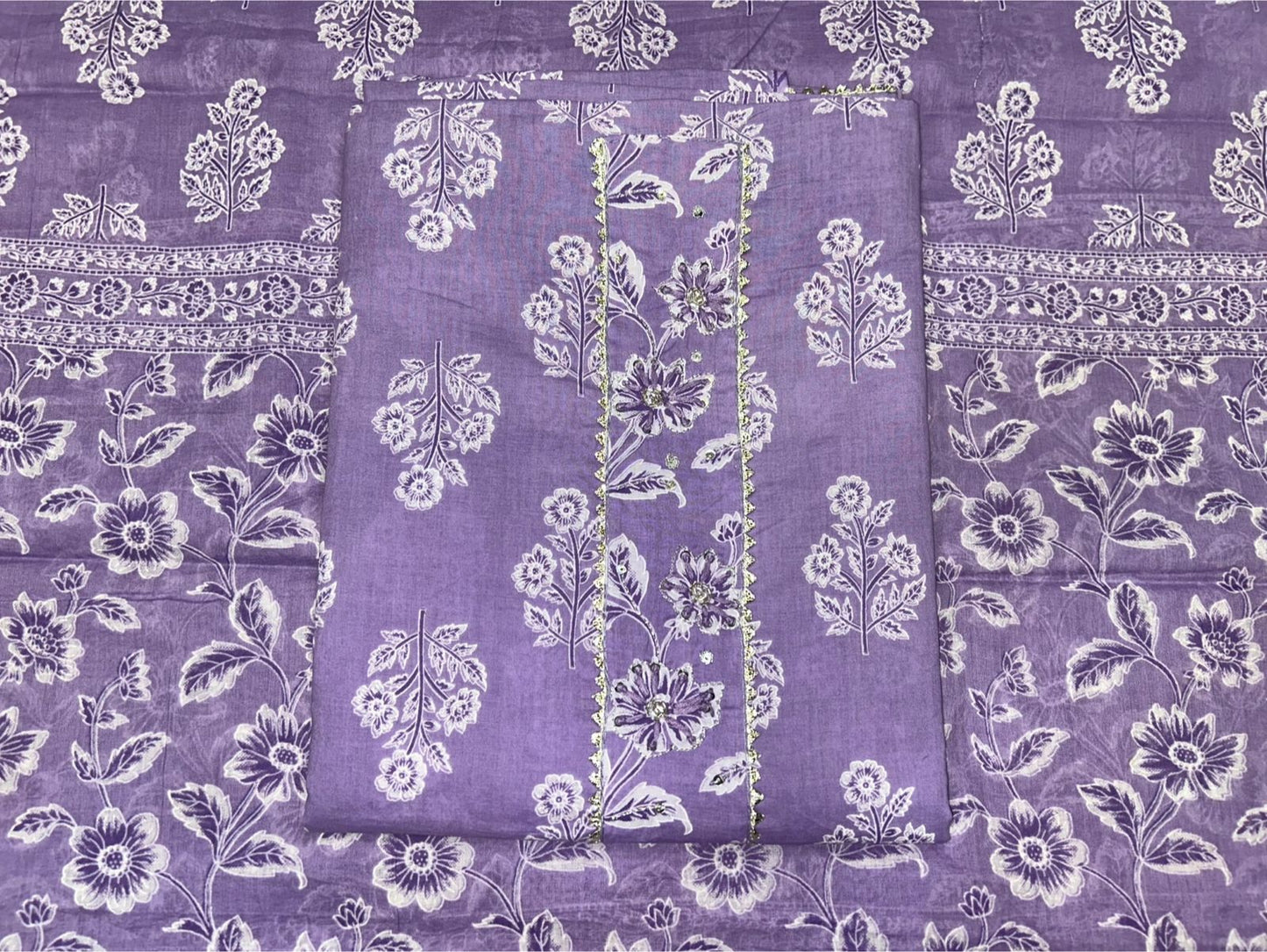 Cotton Embroidery Suit with Cotton Dupatta