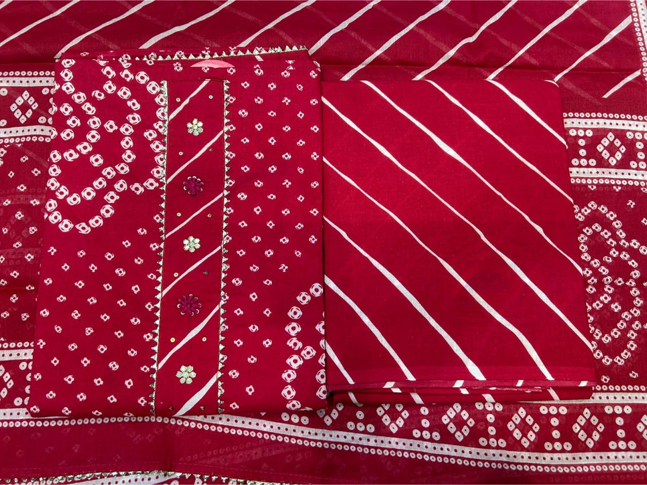 Cotton Embroidery Suit with Cotton Dupatta