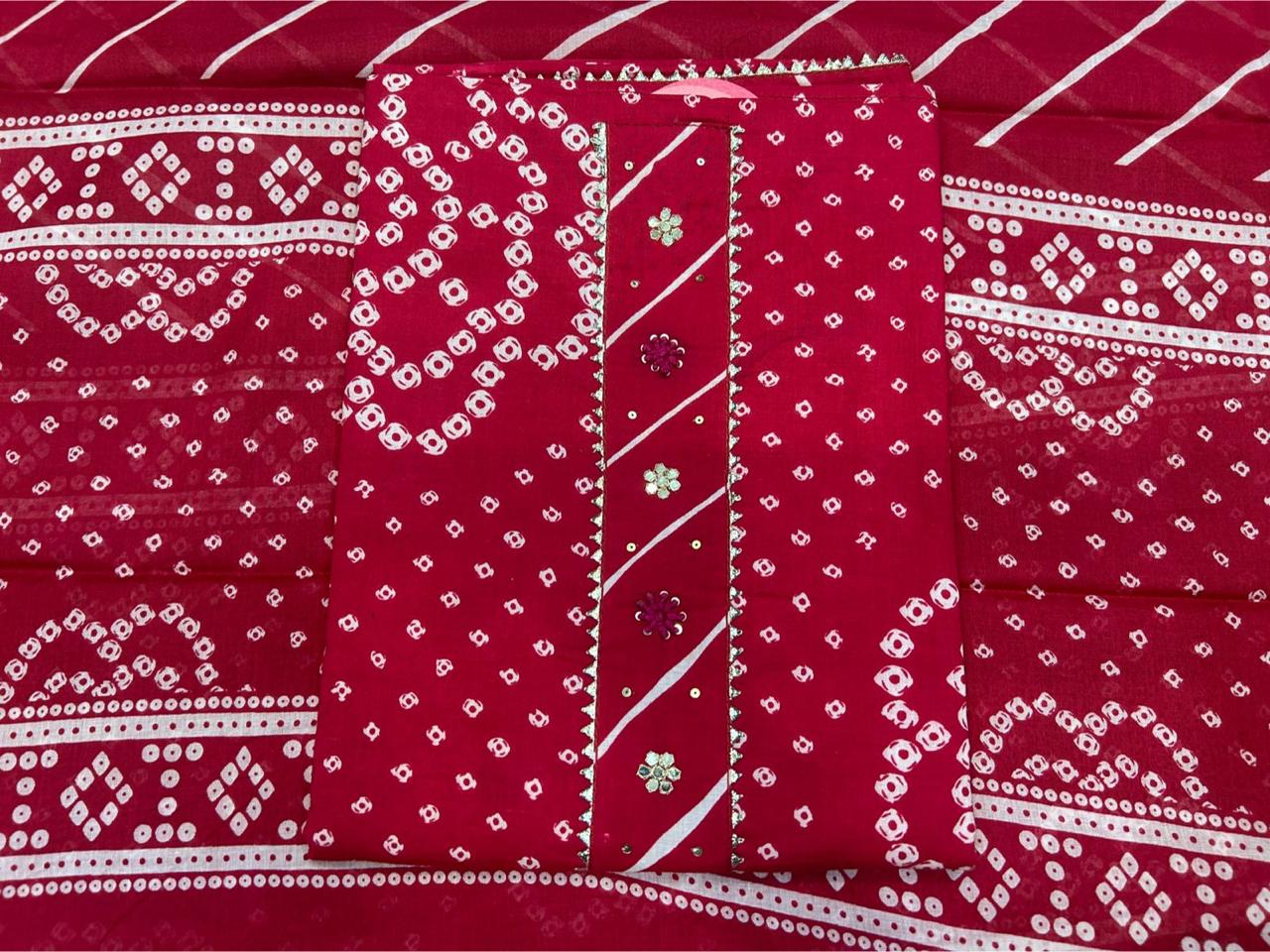Cotton Embroidery Suit with Cotton Dupatta