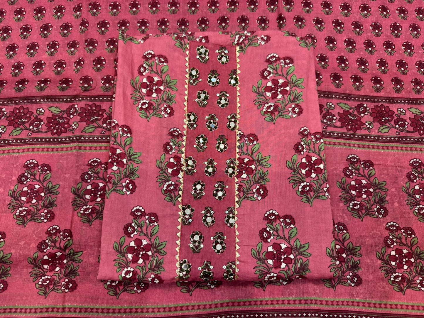 Cotton Embroidery Suit with Cotton Dupatta