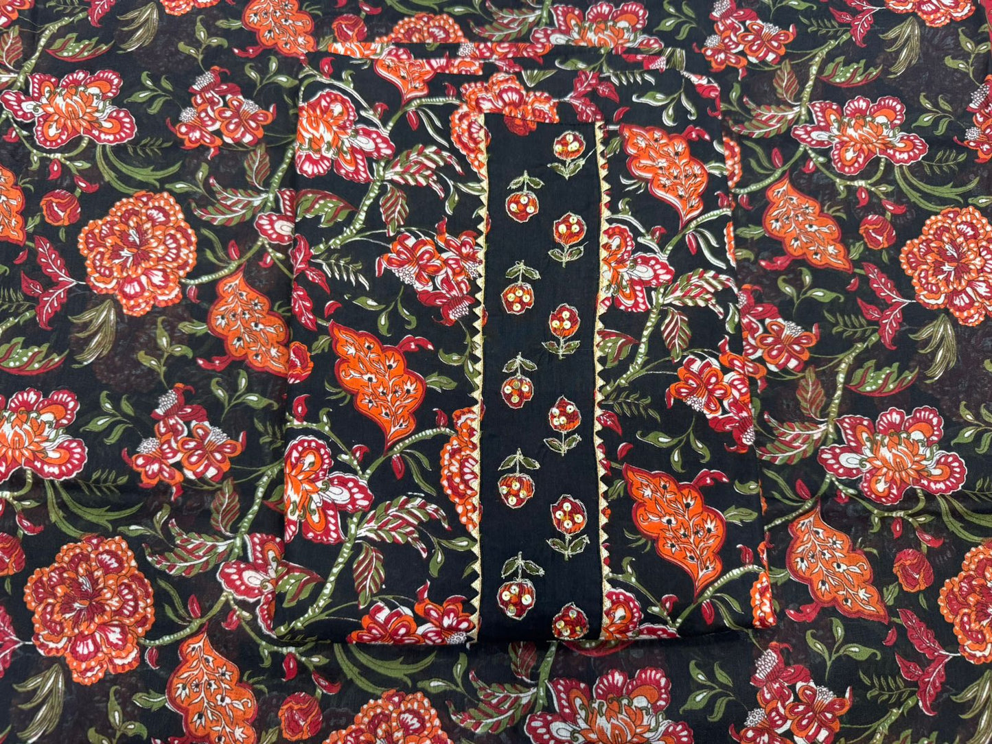 Cotton Embroidery Suit with Cotton Dupatta