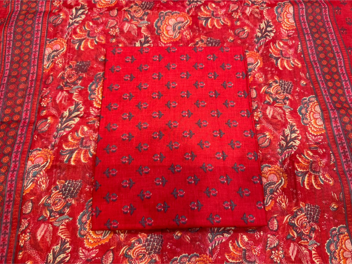 Cotton Embroidery Suit with Cotton Dupatta