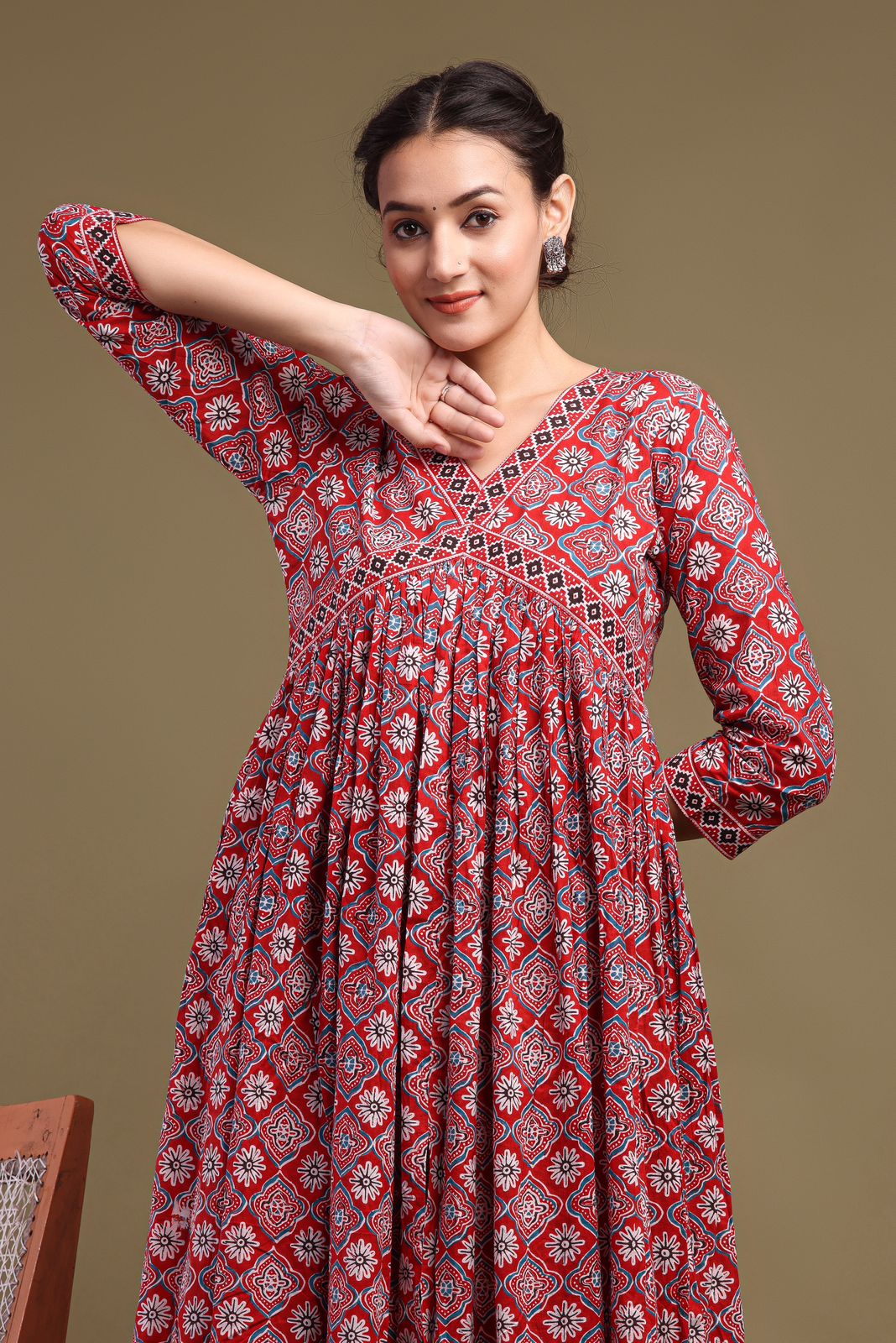 cotton printed kurti pant set