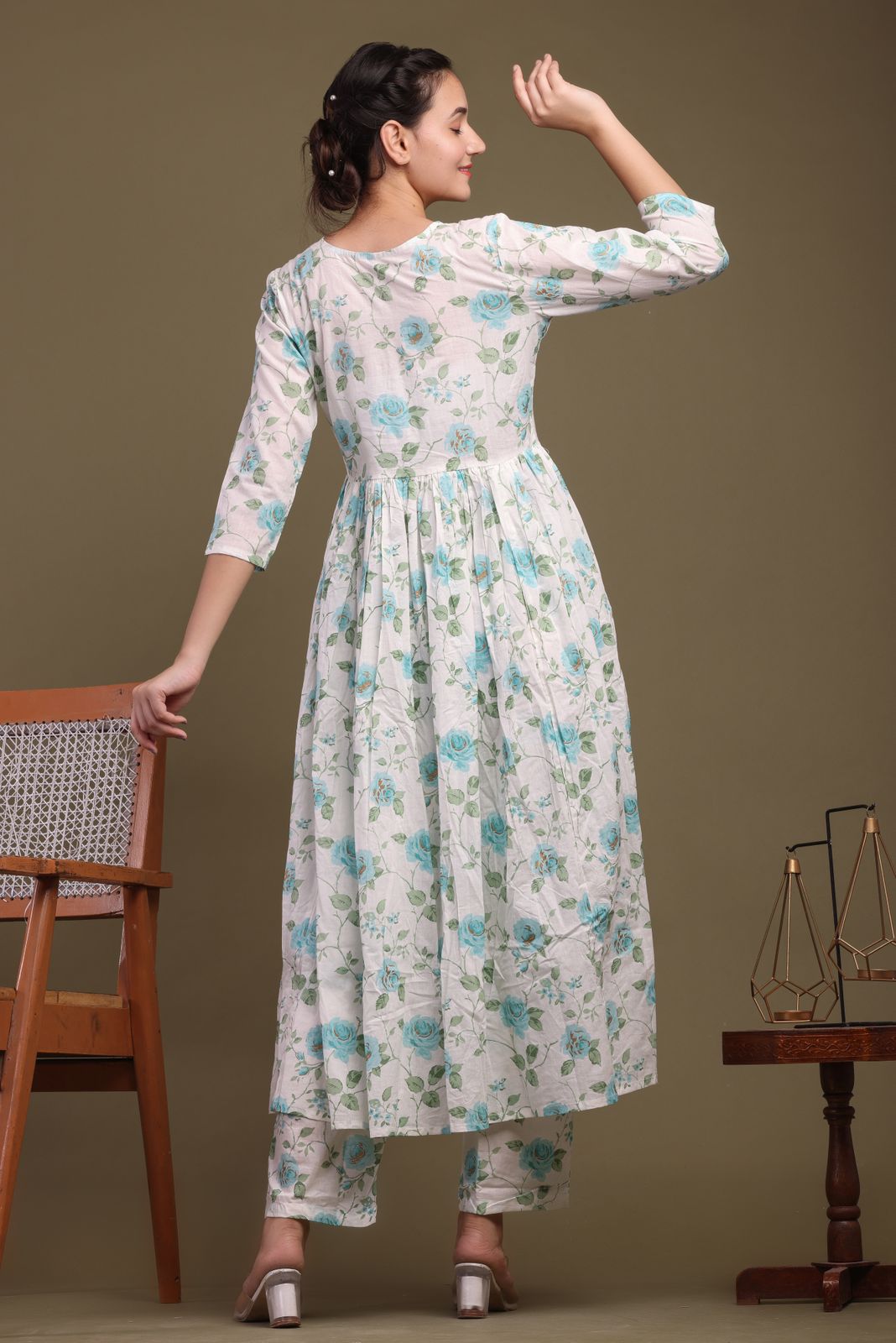 cotton printed kurti pant set